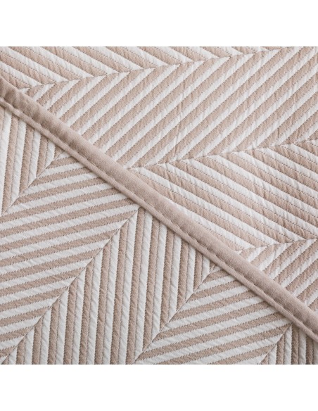 Copriletto doppio tessuto jacquard Delta topo