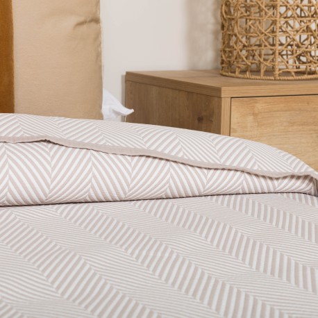 Copriletto doppio tessuto jacquard Delta topo