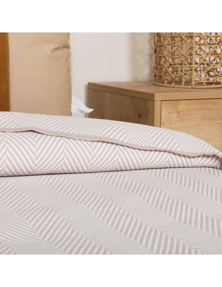 Copriletto doppio tessuto jacquard Delta topo