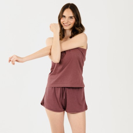 Set sportivo corto donna melanzana