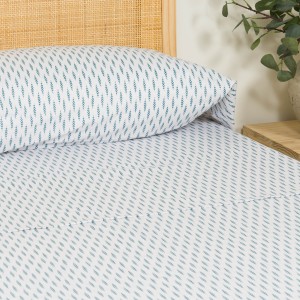 Set di lenzuola cotone Espiga blu acqua