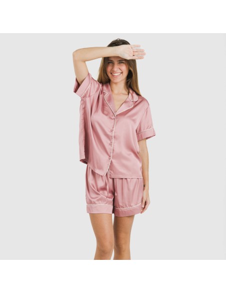 Pigiama corto mezza manica Raso Friday tinta unita