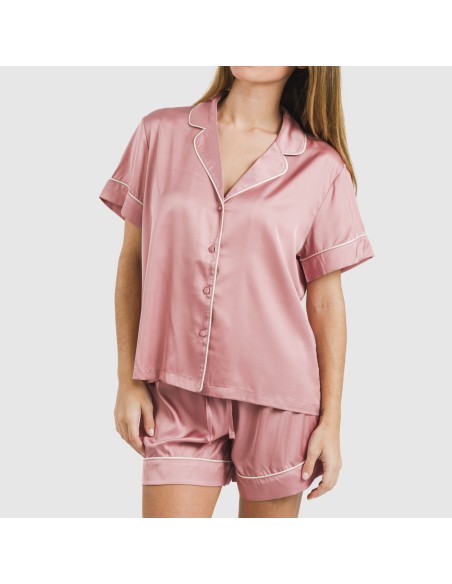 Pigiama corto mezza manica Raso Friday tinta unita
