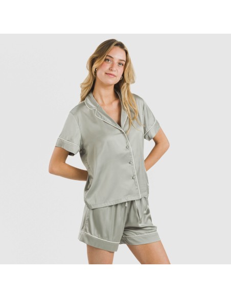 Pigiama corto mezza manica Raso Friday tinta unita