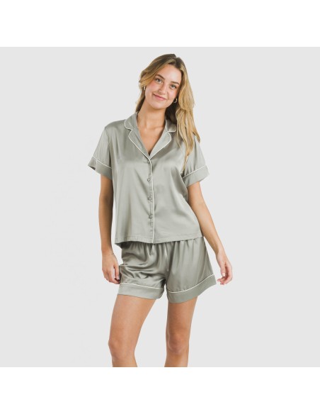 Pigiama corto mezza manica Raso Friday tinta unita