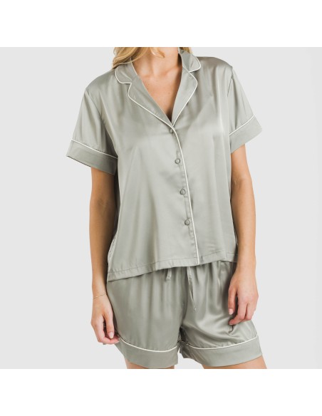 Pigiama corto mezza manica Raso Friday tinta unita