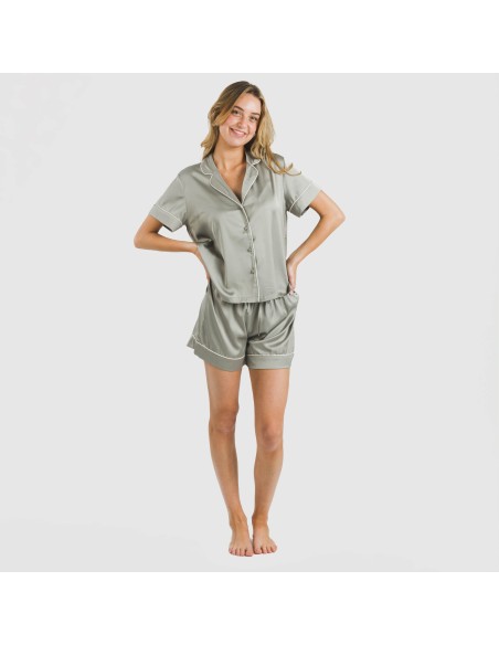 Pigiama corto mezza manica Raso Friday tinta unita