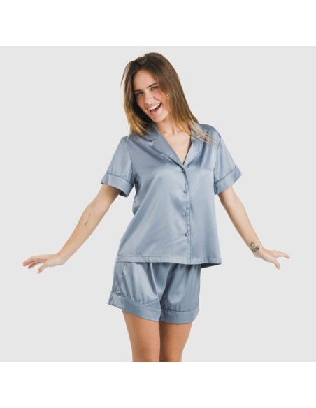 Pigiama corto mezza manica Raso Friday tinta unita