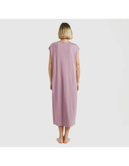 Vestito lungo manica ampia viscosa tinta unita Vestito lungo manica ampia viscosa tinta unita