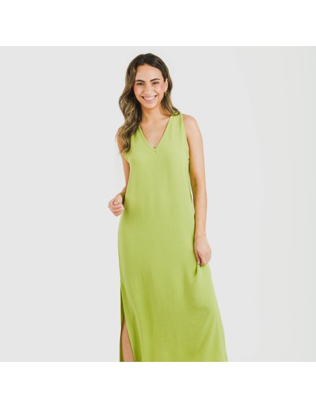 Vestito lungo canotta bambula tinta unita Vestito lungo canotta bambula tinta unita
