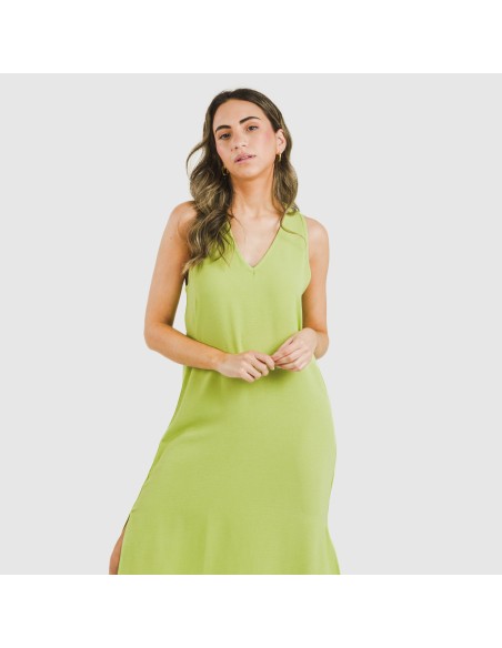 Vestito lungo canotta bambula tinta unita Vestito lungo canotta bambula tinta unita