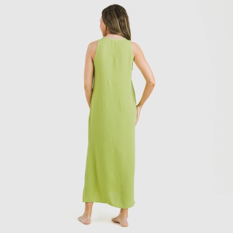 Vestito lungo canotta bambula tinta unita