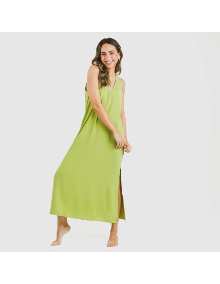 Vestito lungo canotta bambula tinta unita Vestito lungo canotta bambula tinta unita
