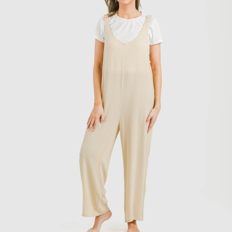 Tuta lunga donna viscosa bambula tinta unita