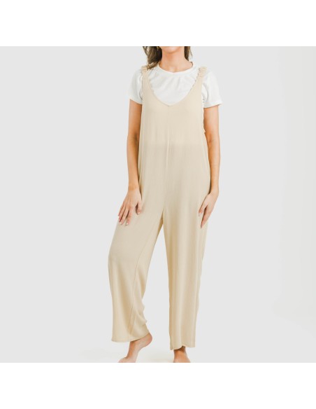 Tuta lunga donna viscosa bambula tinta unita Tuta lunga donna viscosa bambula tinta unita