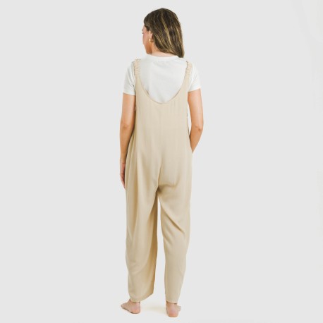 Tuta lunga donna viscosa bambula tinta unita