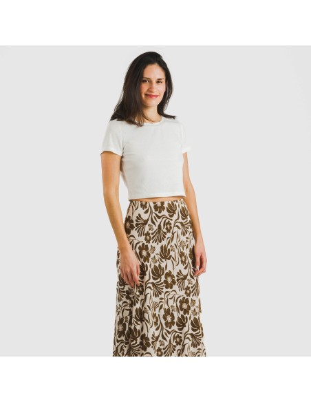 Gonna midi viscosa bambula Alexis marrone Gonna midi viscosa bambula Alexis marrone