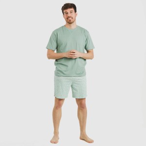Pigiama corto cotone uomo Olimpo verde veronese 2