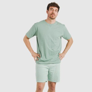 Pigiama corto cotone uomo Olimpo verde veronese