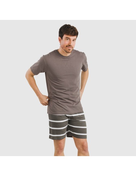 Pigiama corto cotone uomo Raya Nit New topo