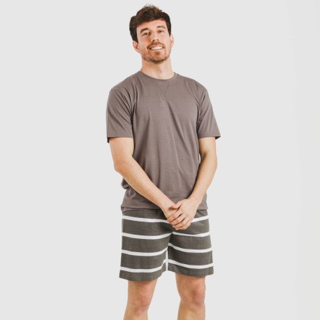 Pigiama corto cotone uomo Raya Nit New topo