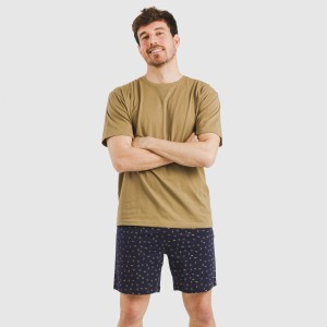 Pigiama corto cotone uomo Oggy kaki 2