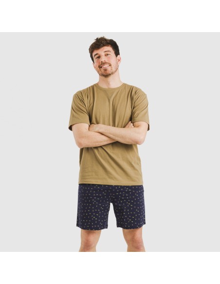 Pigiama corto cotone uomo Oggy kaki