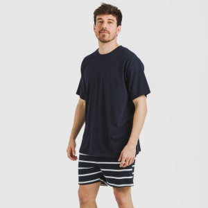 Pigiama corto cotone uomo Raya Sailor blu navy 2