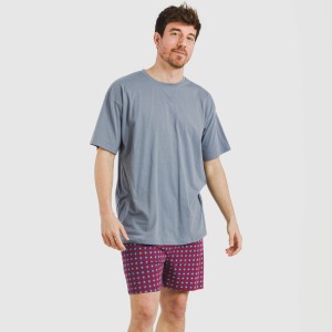 Pigiama corto cotone uomo Gladiolo indaco 2