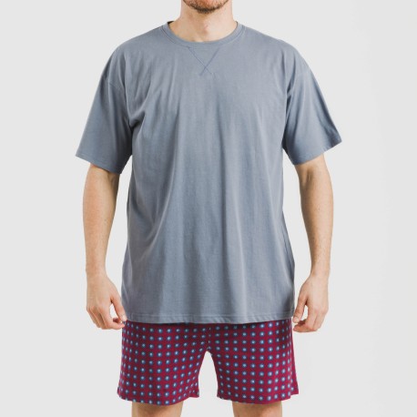 Pigiama corto cotone uomo Gladiolo indaco