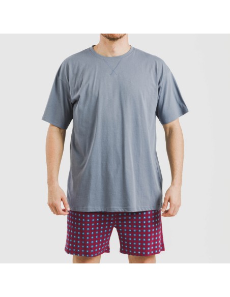 Pigiama corto cotone uomo Gladiolo indaco