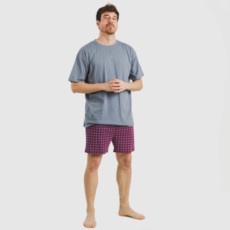 Pigiama corto cotone uomo Gladiolo indaco