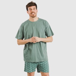 Pigiama corto cotone uomo Dawin verde