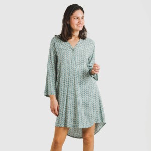 Camicia lunga viscosa Dulcinea blu acqua