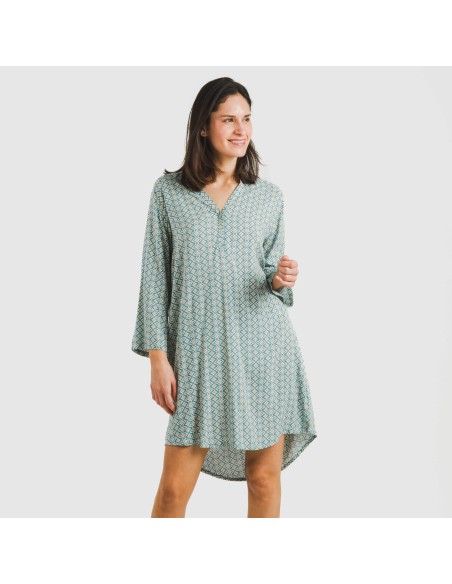 Camicia lunga viscosa Dulcinea blu acqua