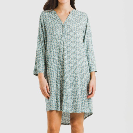 Camicia lunga viscosa Dulcinea blu acqua