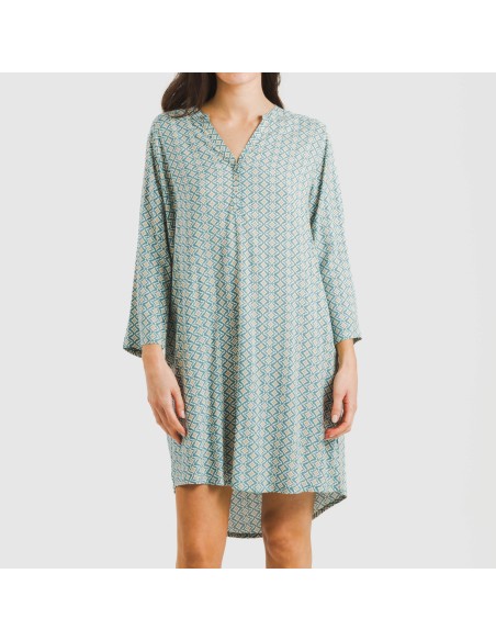 Camicia lunga viscosa Dulcinea blu acqua