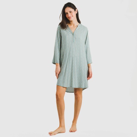 Camicia lunga viscosa Dulcinea blu acqua