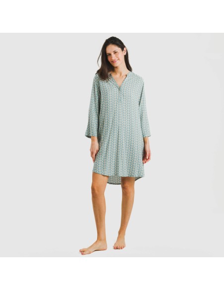 Camicia lunga viscosa Dulcinea blu acqua