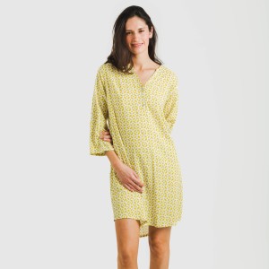 Camicia lunga viscosa Clau lime 2