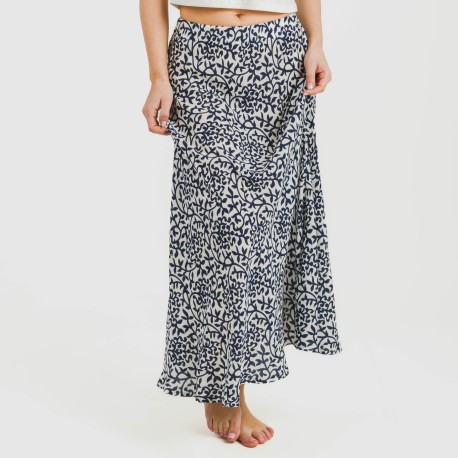 Gonna midi viscosa bambula Aladero blu