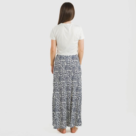 Gonna midi viscosa bambula Aladero blu