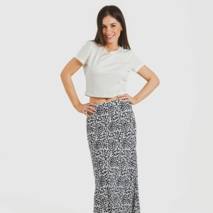 Gonna midi viscosa bambula Aladero blu