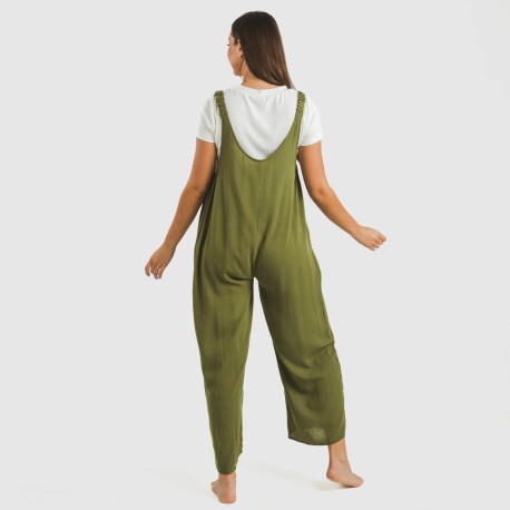 Tuta lunga donna viscosa bambula tinta unita