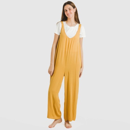 Tuta lunga donna viscosa bambula tinta unita