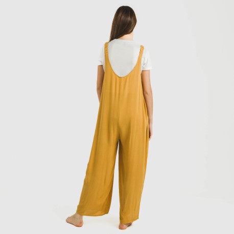 Tuta lunga donna viscosa bambula tinta unita