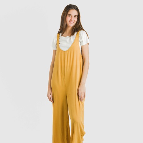 Tuta lunga donna viscosa bambula tinta unita