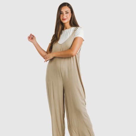 Tuta lunga donna viscosa bambula tinta unita