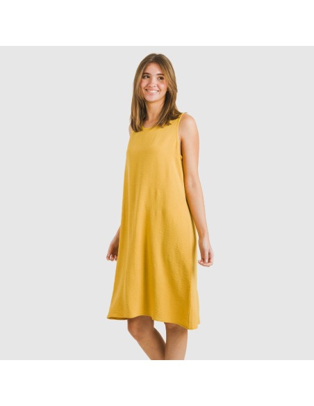 Vestito corto canotta bambula tinta unita