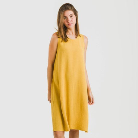 Vestito corto canotta bambula tinta unita